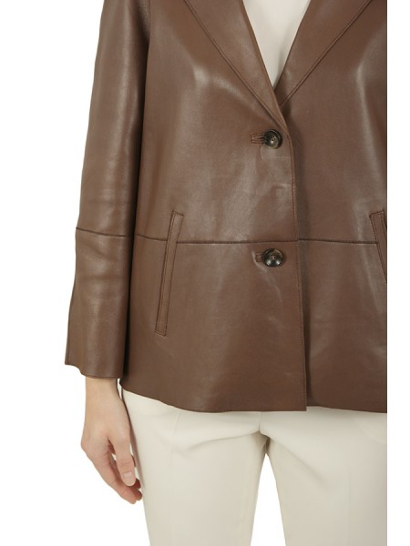 The Jackie jacket in brown nappa leather