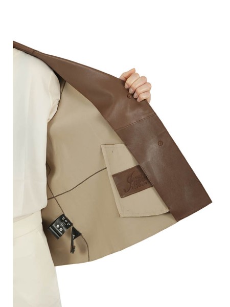 The Jackie jacket in brown nappa leather