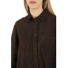 Camicia The Jackie in Suede Dark Brown