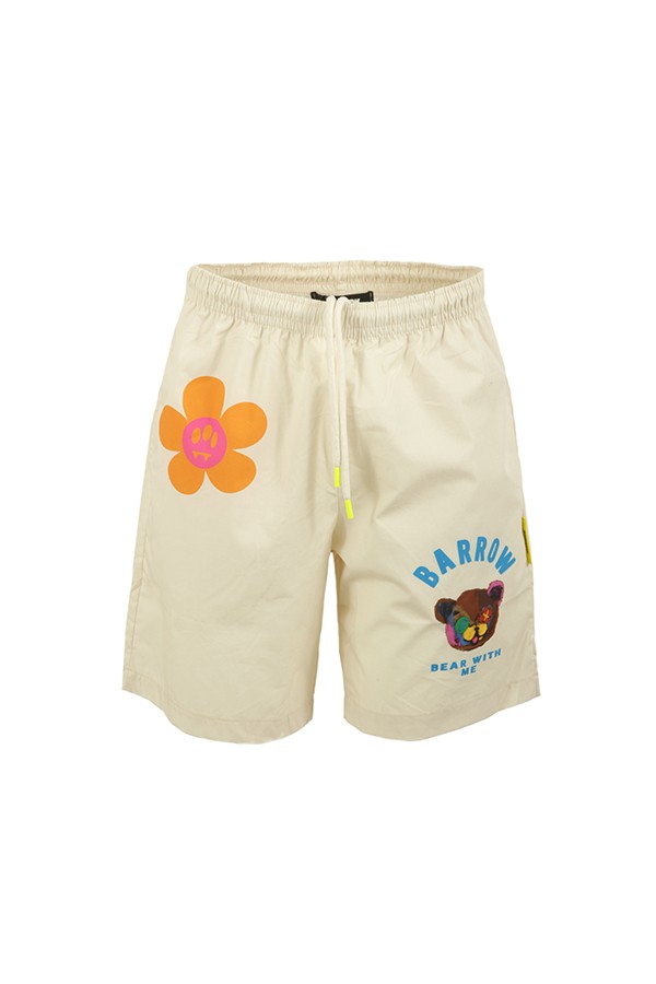 Poplin BARROW Bermuda shorts with Multicolor Cream Print