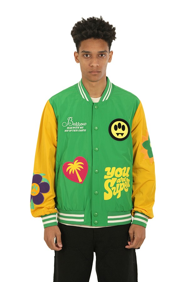 Varsity BARROW Nylon Bomber Jacket with Green Patch