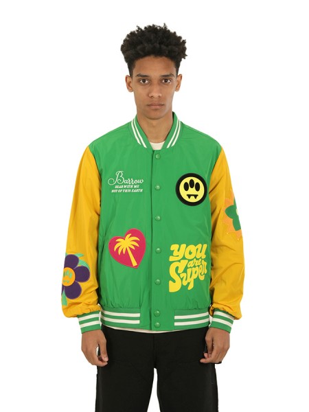 Varsity BARROW Nylon Bomber Jacket with Green Patch