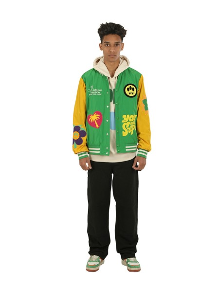 Varsity BARROW Nylon Bomber Jacket with Green Patch