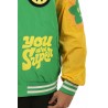 Bomber Barrow Varsity in Nylon con Patch Verde