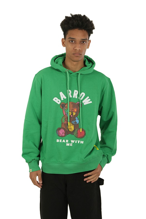 Teddy Print BARROW Hooded Sweatshirt Green