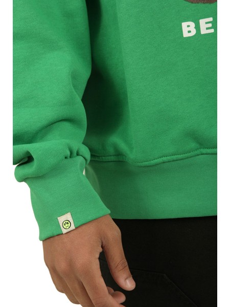 Teddy Print BARROW Hooded Sweatshirt Green