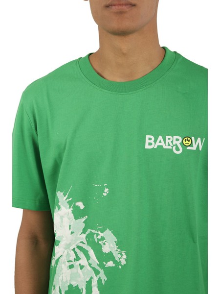 T-shirt BARROW Palm Print Green