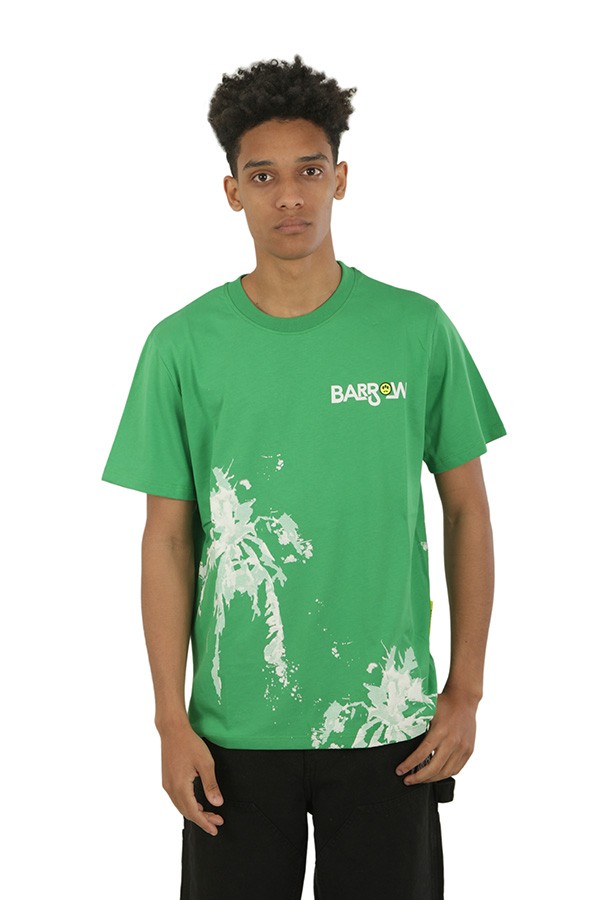 T-shirt BARROW Palm Print Green