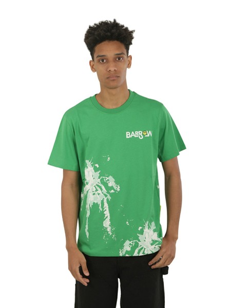 T-shirt BARROW Palm Print Green