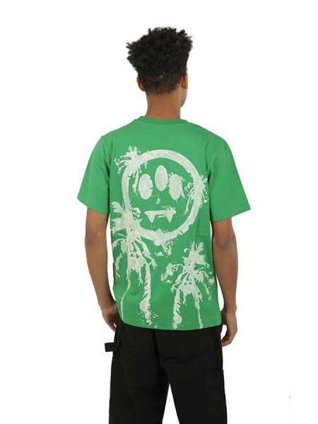 T-shirt BARROW Palm Print Green