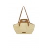 Themoirè Dhea Straw Shell/Caramel Bag