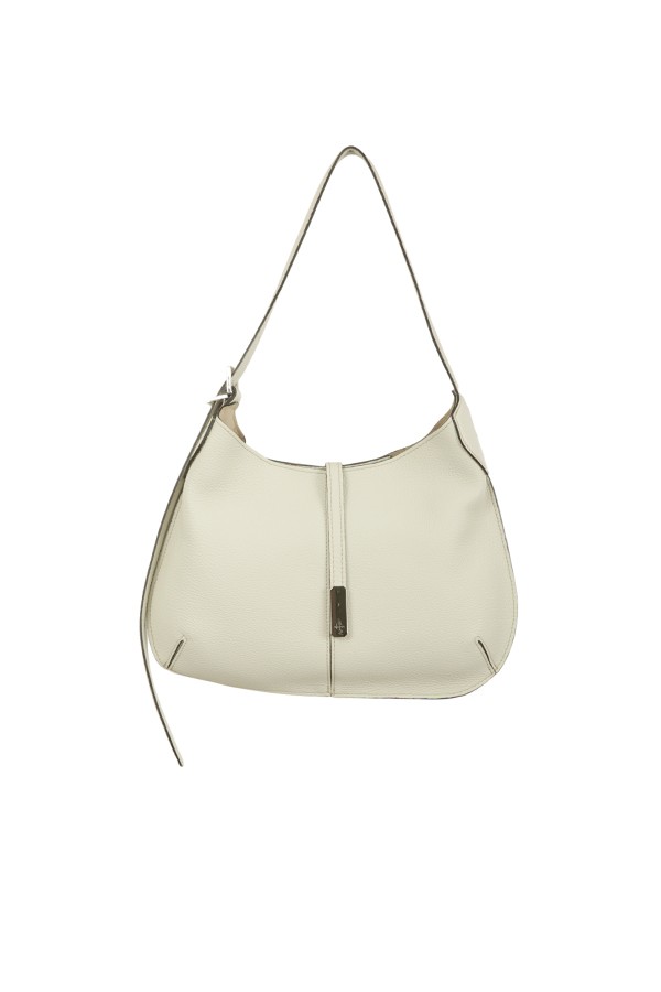 White HAGS Grained Leather Bag