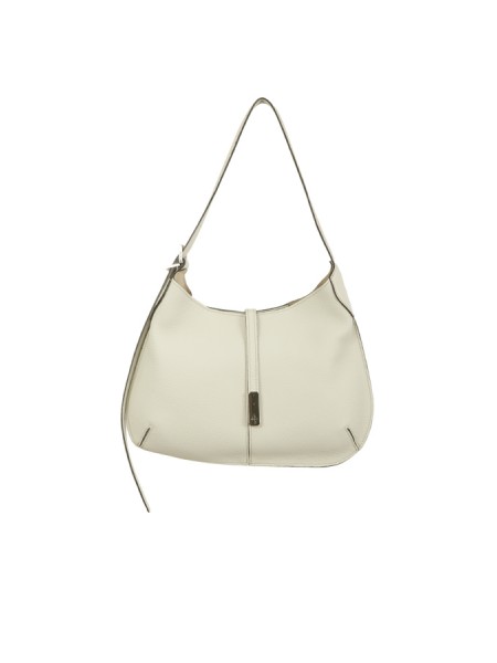 White HAGS Grained Leather Bag