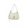 White HAGS Grained Leather Bag