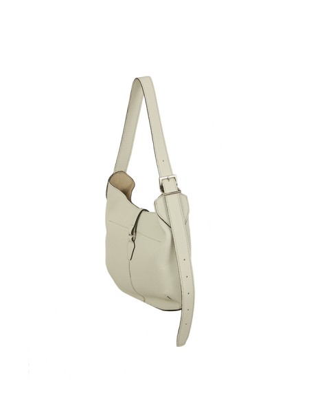 White HAGS Grained Leather Bag