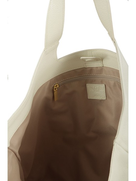 Alex Maxi N.D.B. 968 bag in Latte grained leather