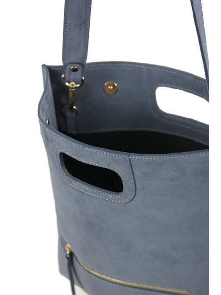 N.D.B.968 Federica Medium handbag in blue leather