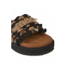 Mou Fringe Slipper with Black Logo