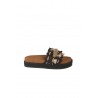 Mou Fringe Slipper with Black Logo