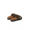 Mou Fringe Slipper with Black Logo