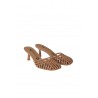 Emanuélle Vee braided sandal in Mocca patent leather