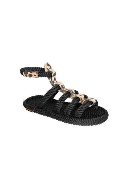 Bohonomad Serengeti sandal in black leopard rope