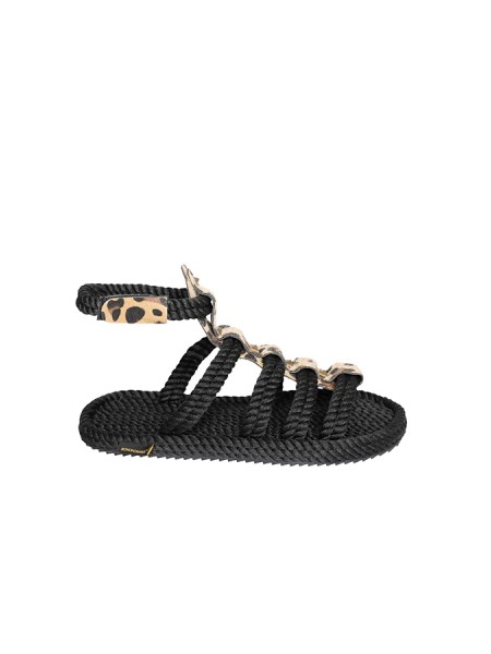 Bohonomad Serengeti sandal in black leopard rope