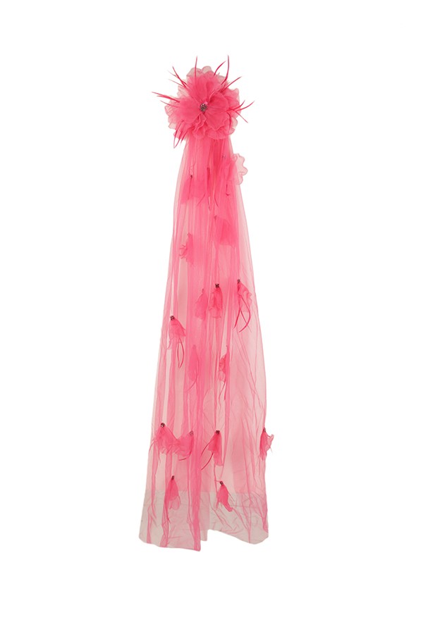 atelier nicola d'errico Stole with Strawberry Flower and Feathers