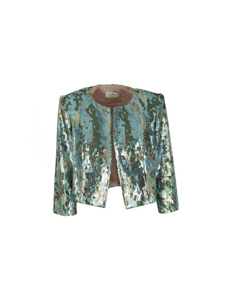 atelier nicola d'errico jacket in Sequins and lapels in Mikado Blusher