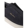 Sneaker Santoni slip-on in Suede Blu