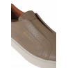 Sneaker Santoni slip-on in pelle bottalata Tortora