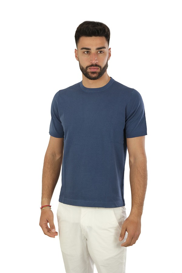 Jeordis Crewneck T-shirt Washed Blue