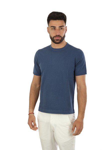 Jeordis Crewneck T-shirt Washed Blue