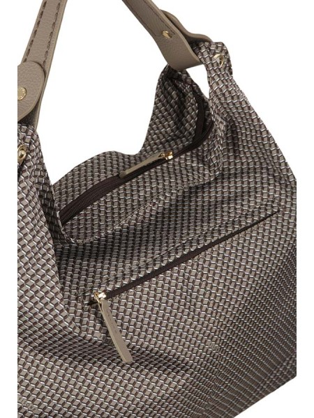 Plinio Visonà bag in recycled Taupe fabric