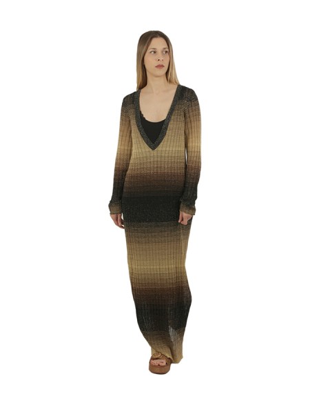 Dress ROBERTO COLLINA Semi-transparent black/sand