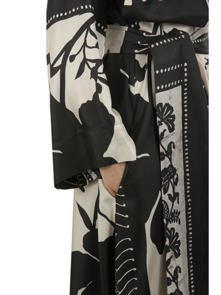 Co.Gò Dress in Black/White Patterned Silk