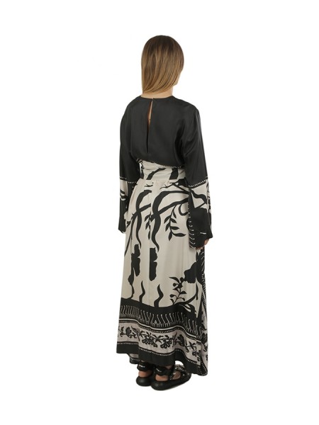 Co.Gò Dress in Black/White Patterned Silk