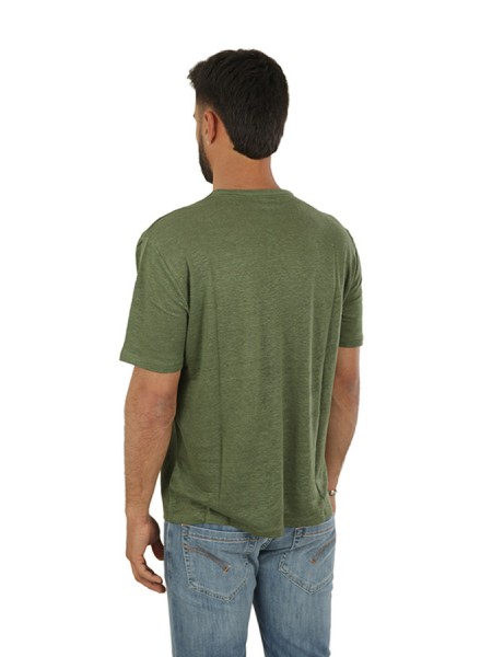 Dark Green Linen SUN68 T-shirt