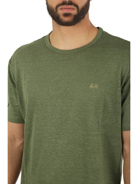 Dark Green Linen SUN68 T-shirt