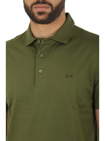 Dark green cotton SUN68 polo shirt