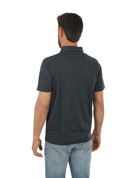 Navy Blue Cotton SUN68 Polo Shirt