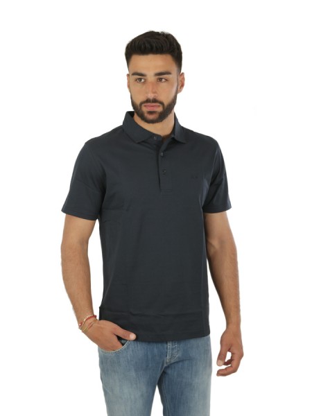 Navy Blue Cotton SUN68 Polo Shirt