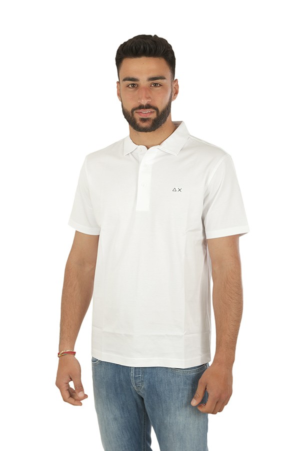 Polo SUN68 in Cotone Bianco