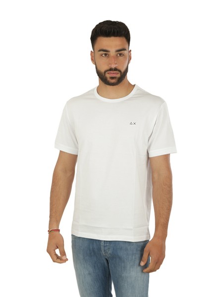 SUN68 Round Solid White T-shirt