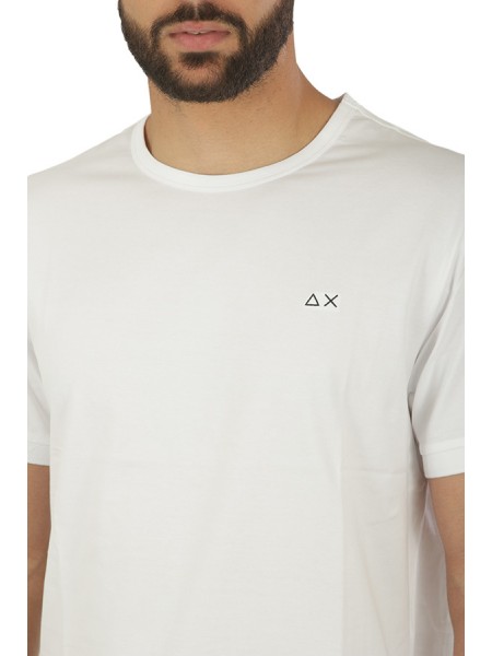 SUN68 Round Solid White T-shirt