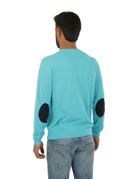 Round Elbow Round Neck Sweater SUN68 Turquoise