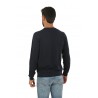 Round SUN68 Neck Solid Round Neck Sweater Navy Blue