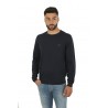 Round SUN68 Neck Solid Round Neck Sweater Navy Blue