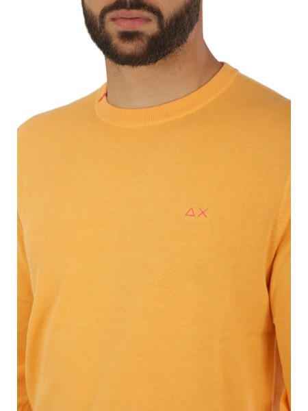 Round Neck Solid Round Neck Sweater SUN68 Orange