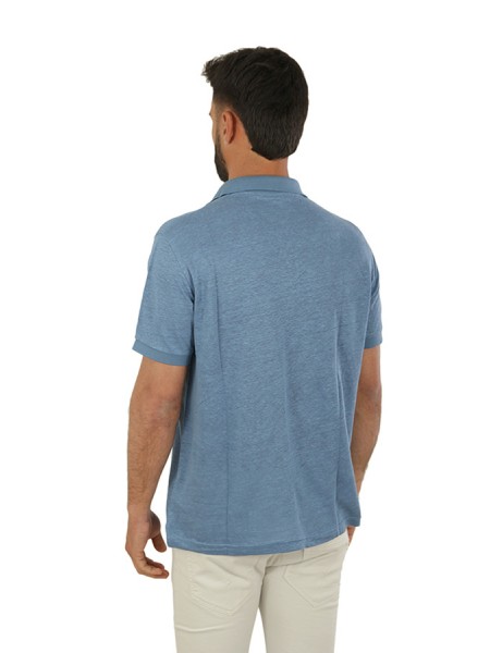 SUN68 polo shirt in Avion linen